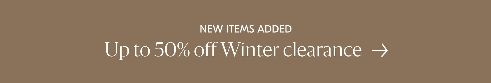 Up to 50% off Winter clearance