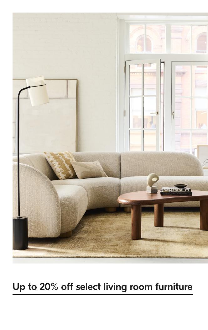 Up to 20% off select living room furniture