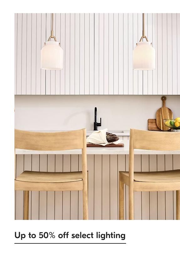 Up to 50% off select lighting
