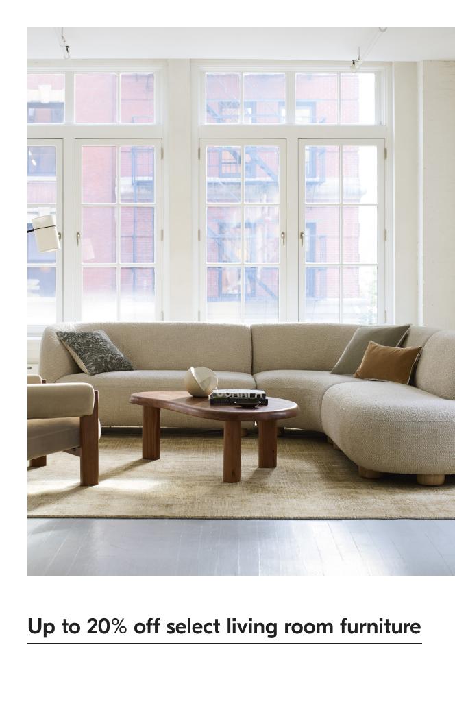 Up to 20% off select living room furniture