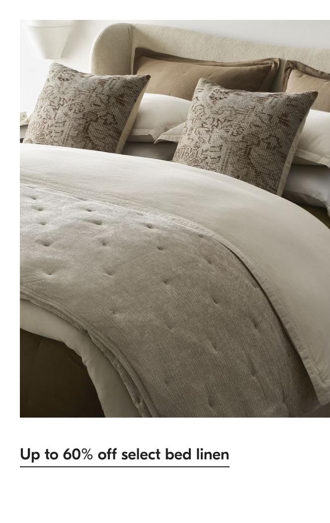 Up to 60% off select bed linen