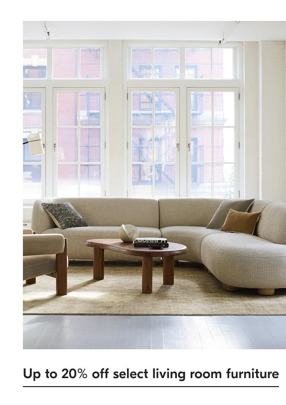 Up to 20% off select living room furniture