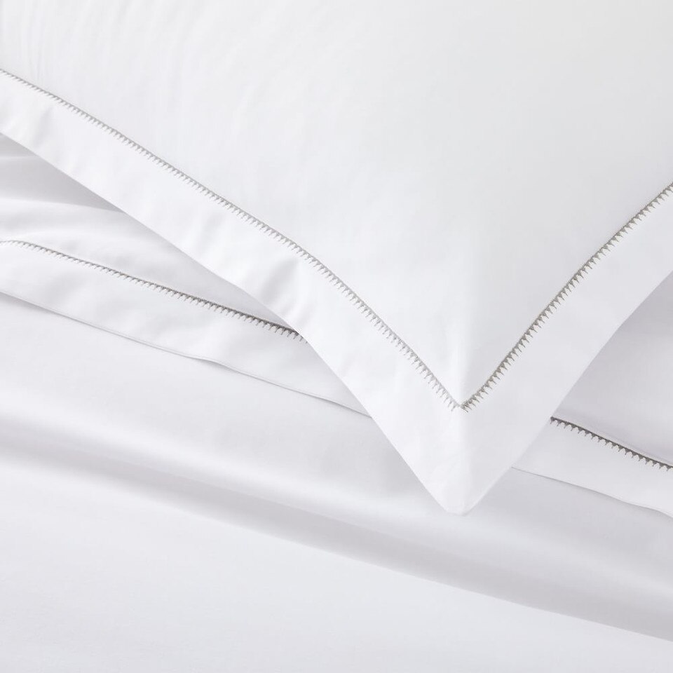 400-Thread-Count Organic Sateen Embroidered Quilt Cover & Pillowcases
