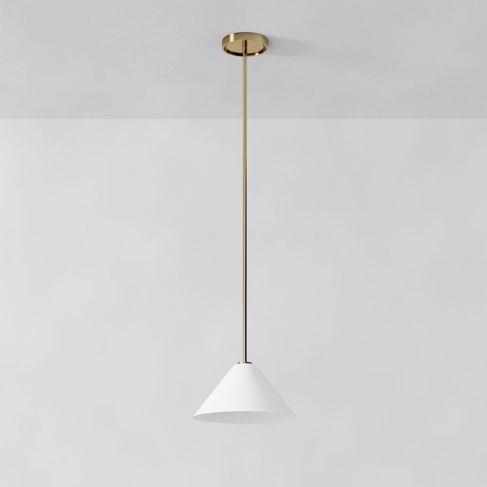 Sculptural Flat Bar Cone Pendant