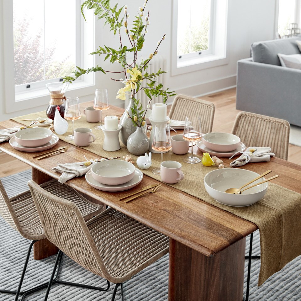 Anton Solid Wood Dining Table (183 cm - 218 cm)