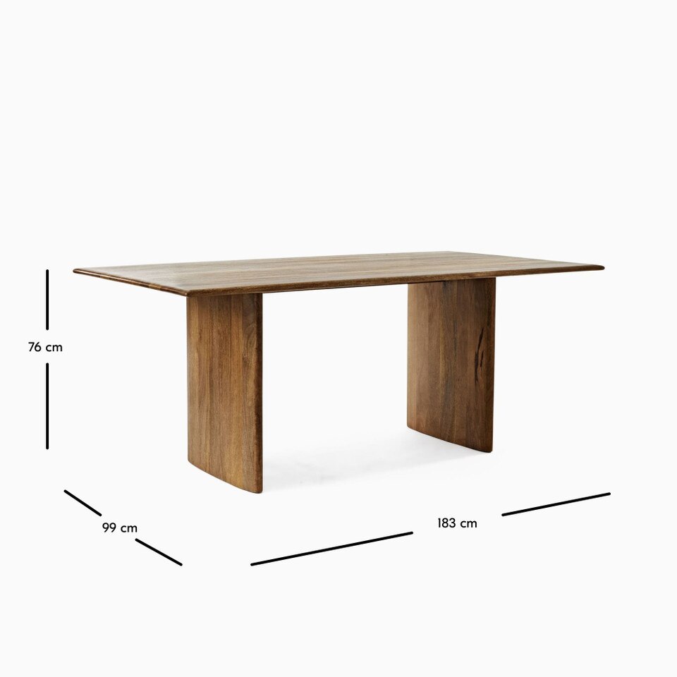 Anton Solid Wood Dining Table (183 cm - 218 cm)