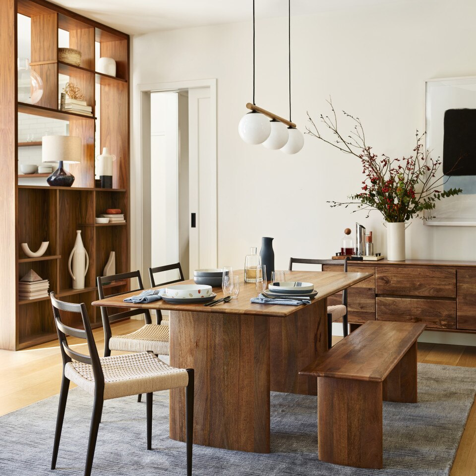 Anton Solid Wood Dining Table (183 cm - 218 cm)