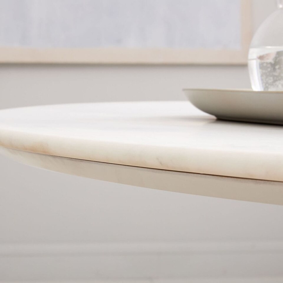 Silhouette Pedestal Marble Round Dining Table (122 cm)