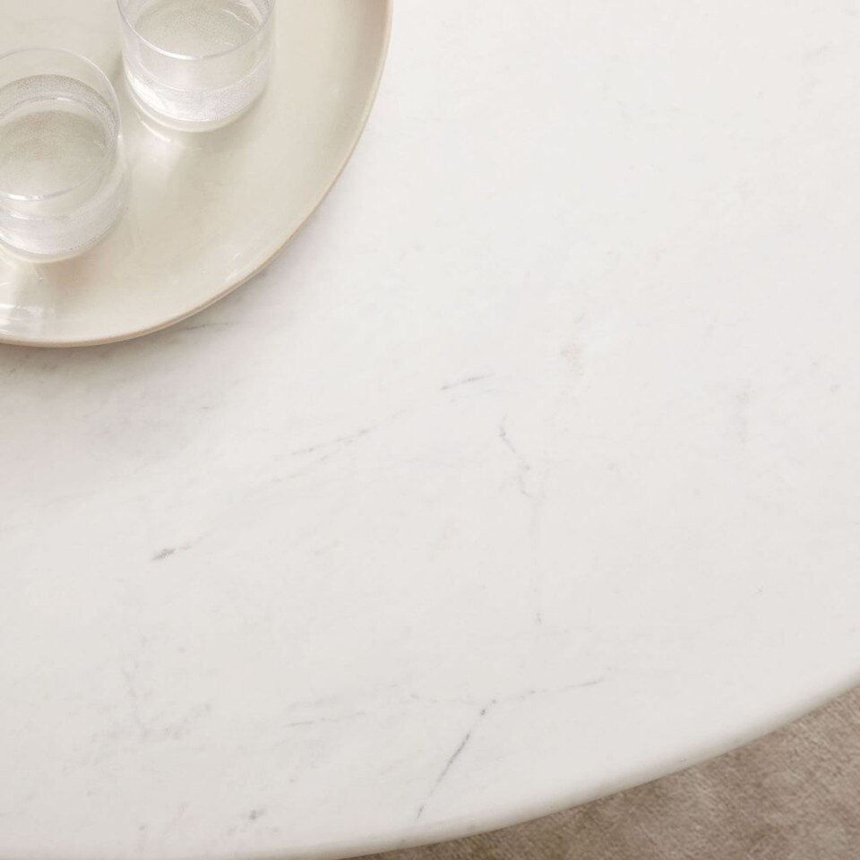 Silhouette Pedestal Marble Round Dining Table (122 cm)