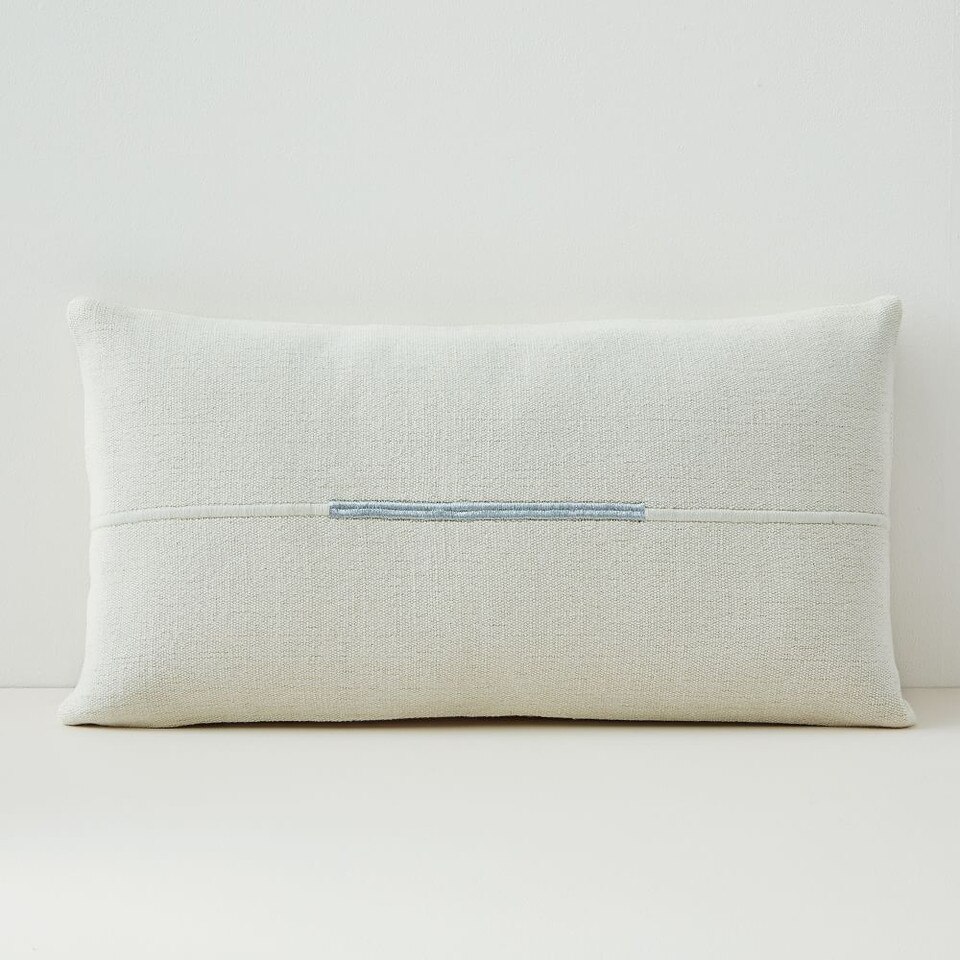 Accented Cotton Canvas Lumbar Cushion Cover