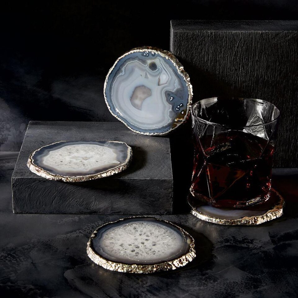 Agate Coasters - Gold (Set of 4)