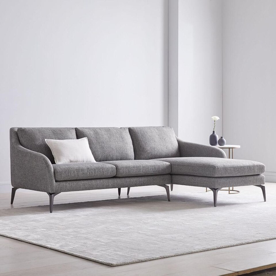 Alto 3 Seater Chaise Modular Sofa (240cm) west elm Australia