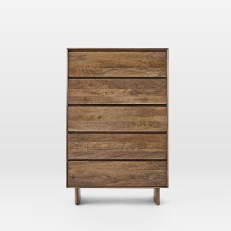 The scalloped edges and classic white wash finish create a look fit for the farmhouse. anton solid wood 5 drawer dresser