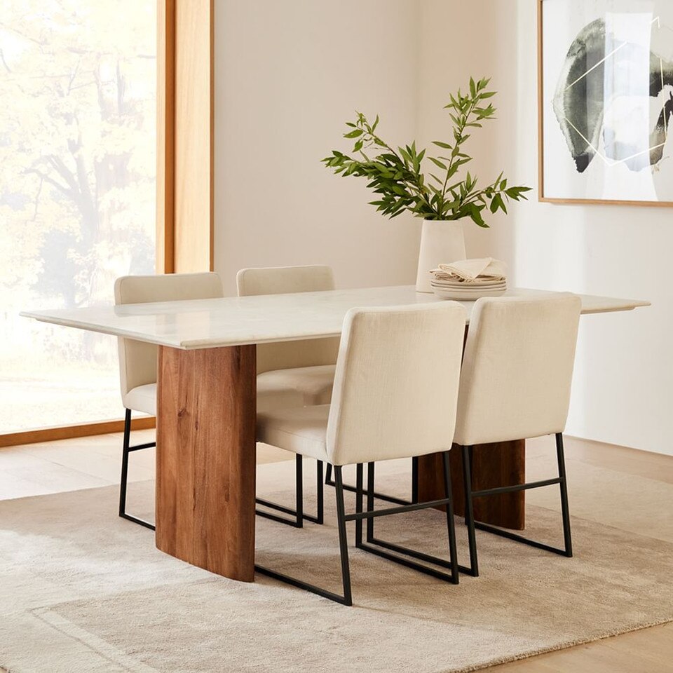 Anton Marble Dining Table - Wood Legs | West Elm Australia