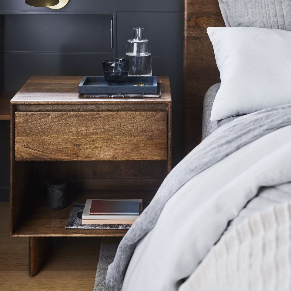 Anton Solid Wood Bedside Table (56 cm)