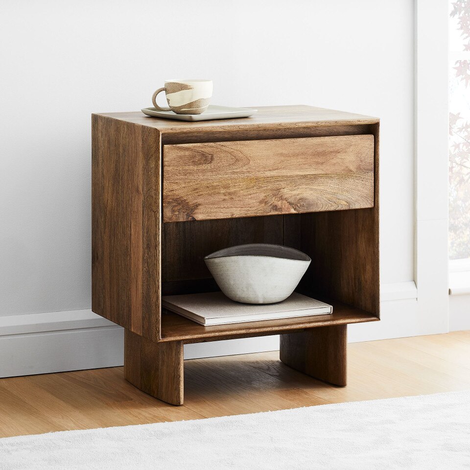 Anton Solid Wood Bedside Table (56 cm)