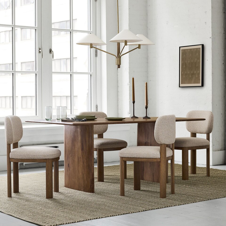 Anton Solid Wood Dining Table (183 cm - 218 cm)