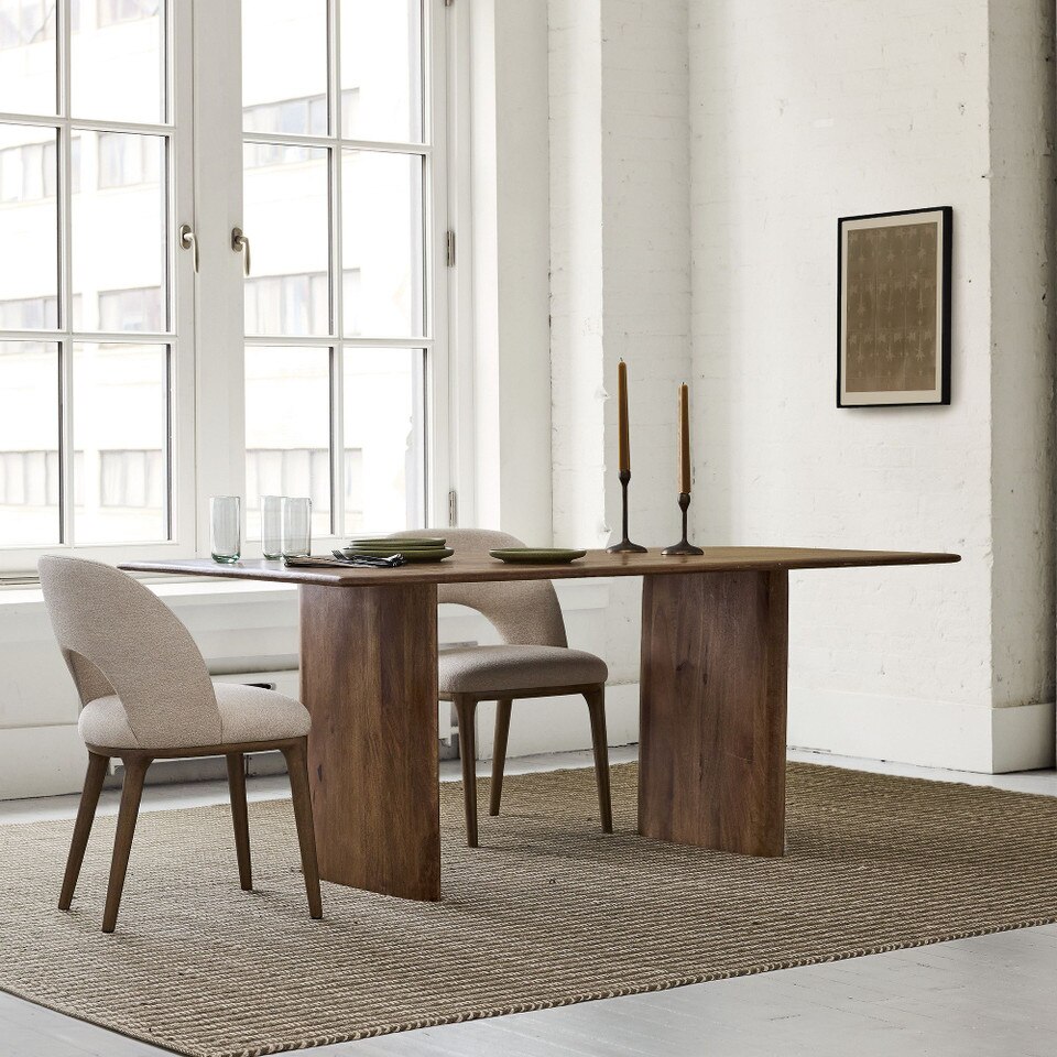 Anton Solid Wood Dining Table (183 cm - 218 cm)