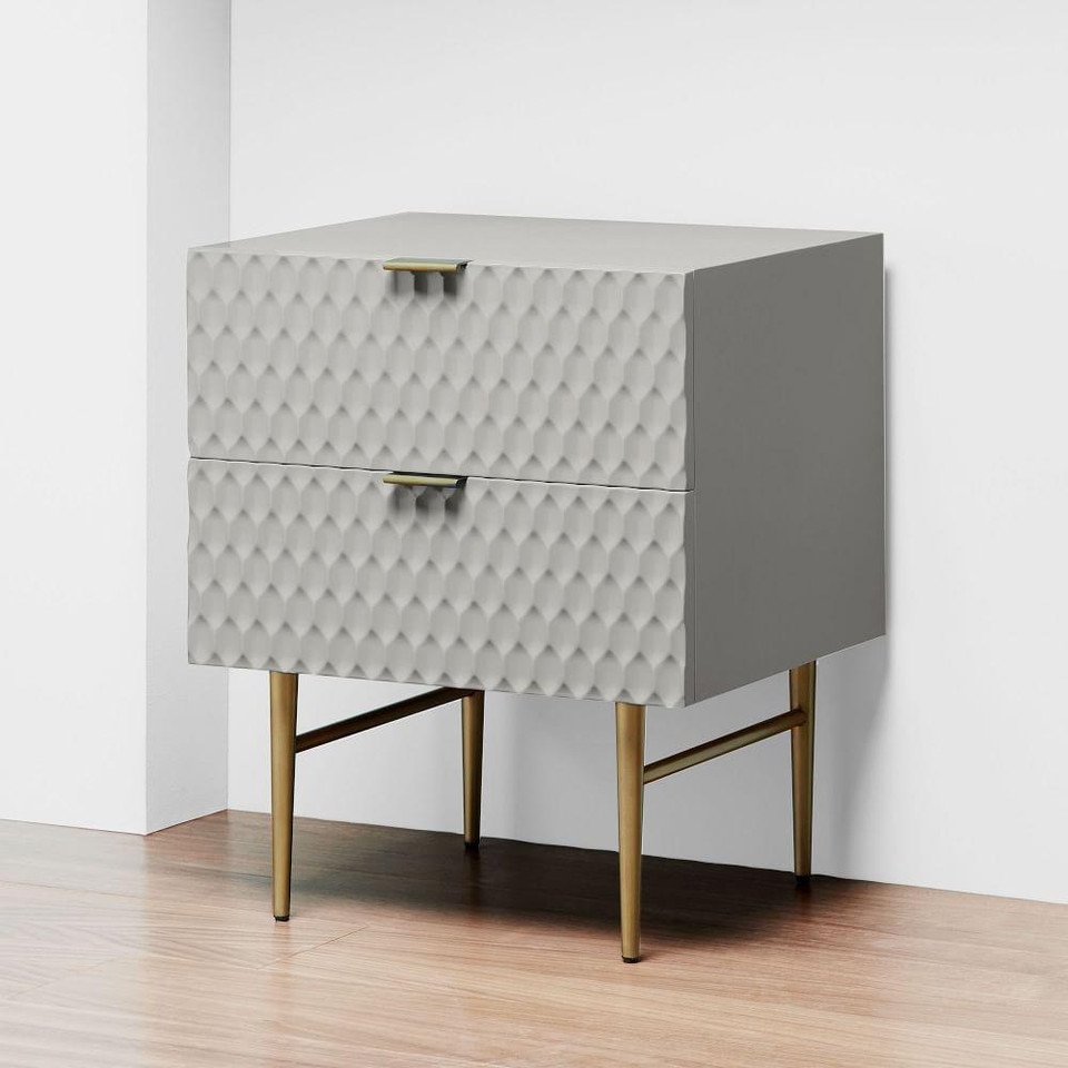 Audrey Bedside Table - Mist Grey