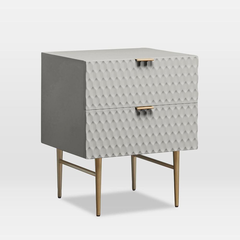 Audrey Bedside Table - Mist Grey