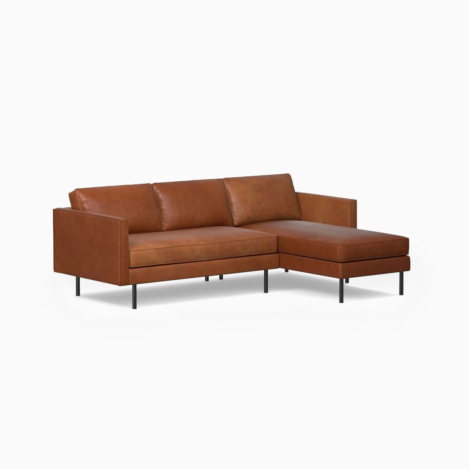 Axel Leather 2-Piece Chaise Modular Sofa