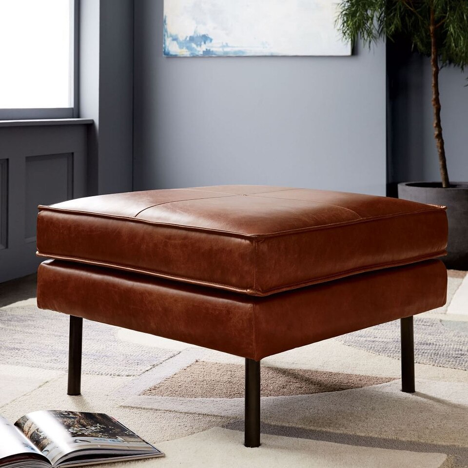 Axel Leather Ottoman