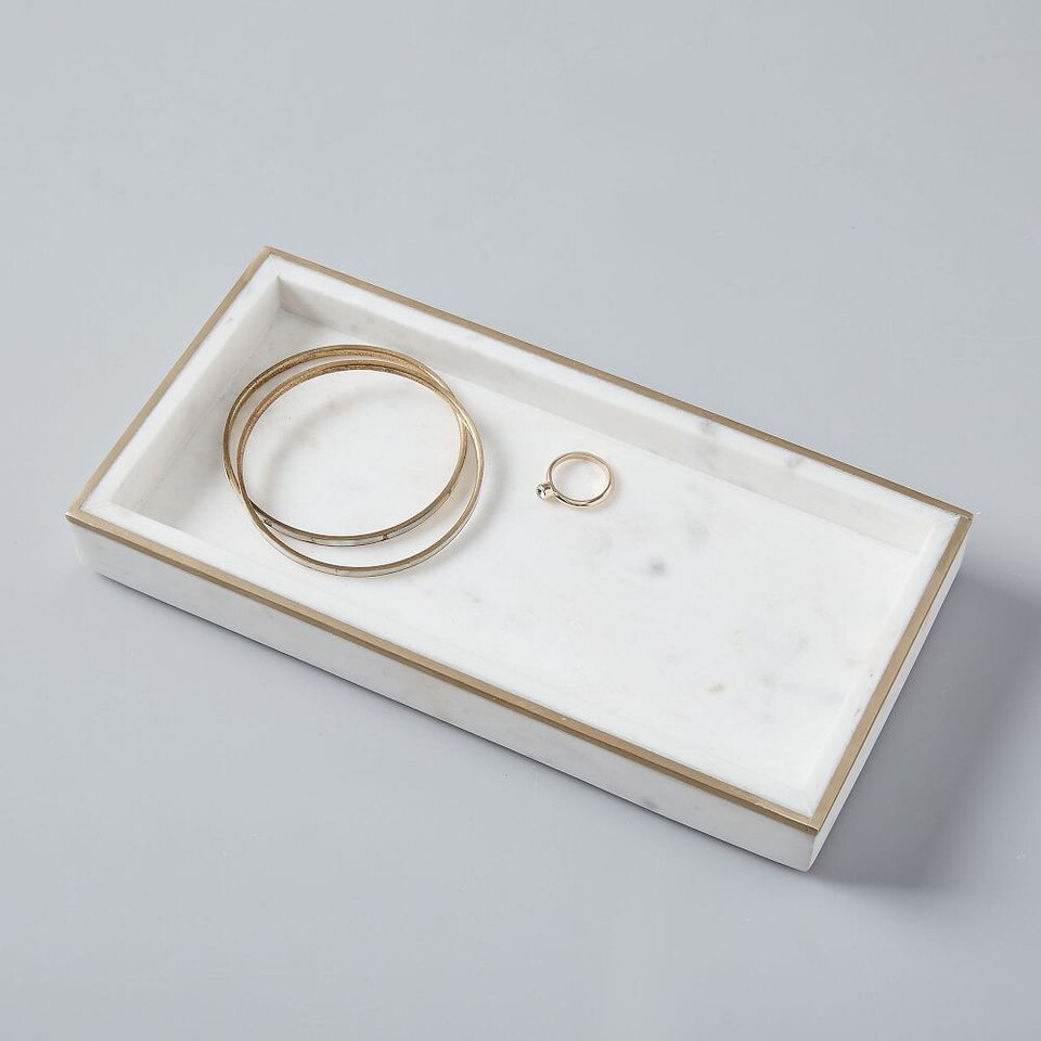Brass Inlay Marble Tray