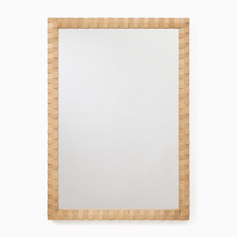 Cantilever Textured Wood Wall Mirror