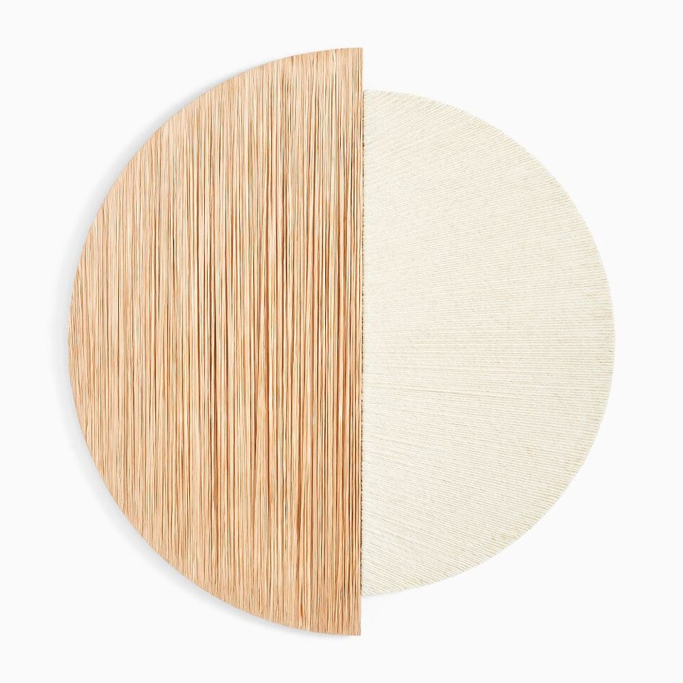 Circular Wool Wall Hanging, Natural, 95 cm