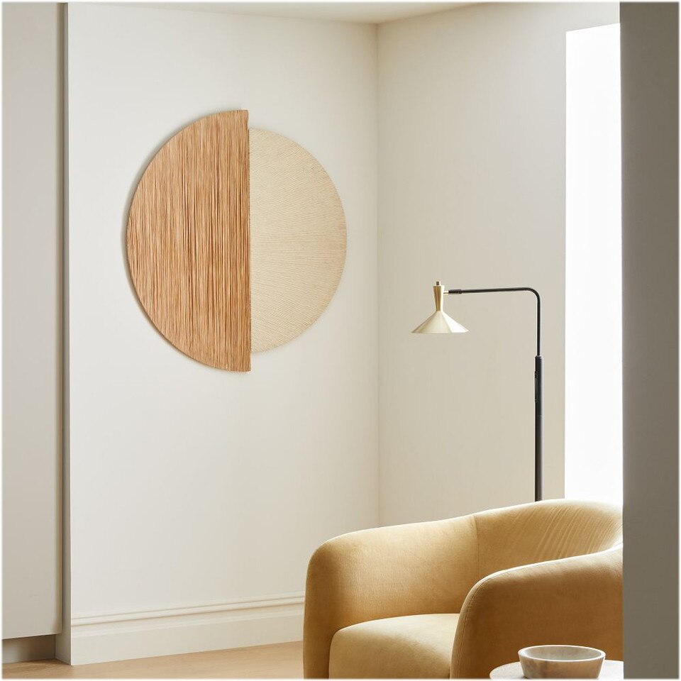 Circular Wool Wall Hanging, Natural, 95 cm