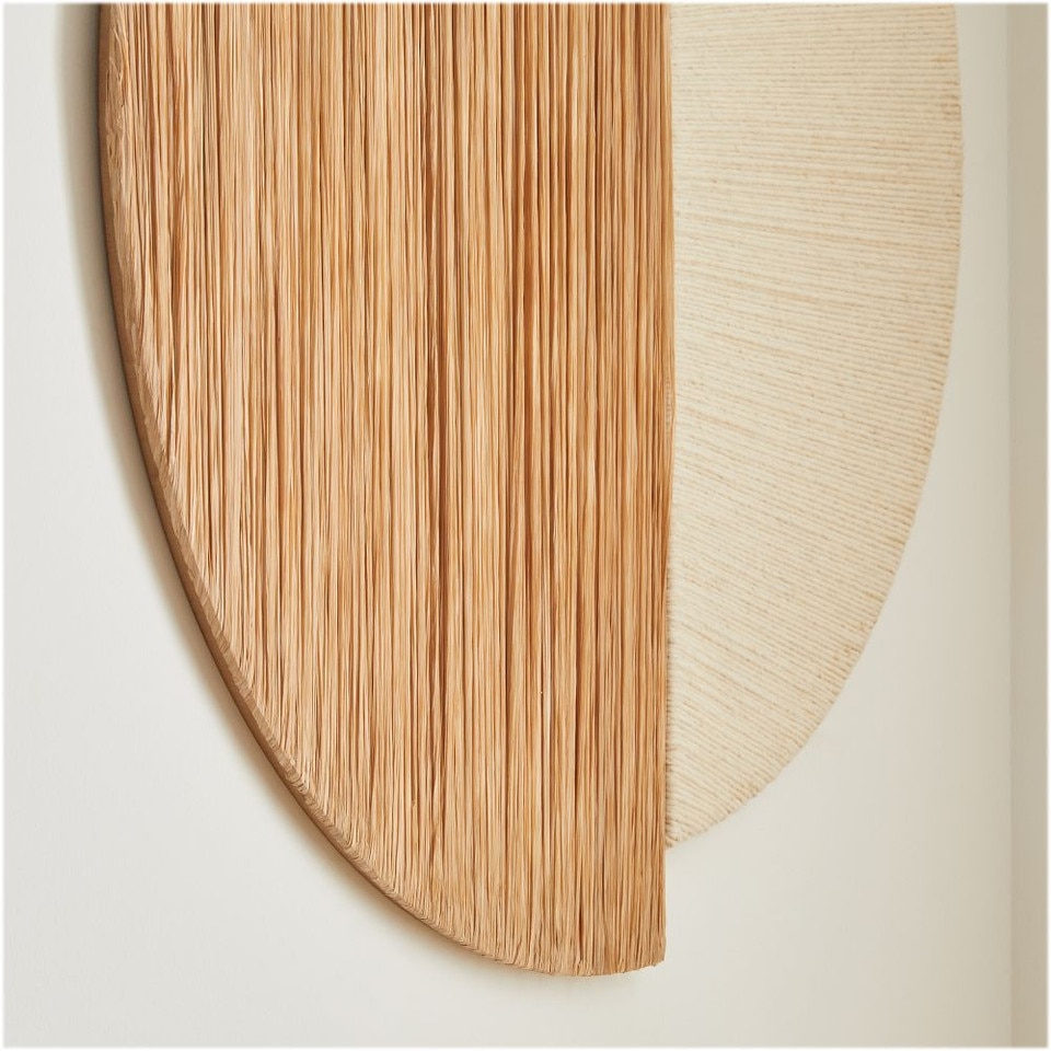 Circular Wool Wall Hanging, Natural, 95 cm