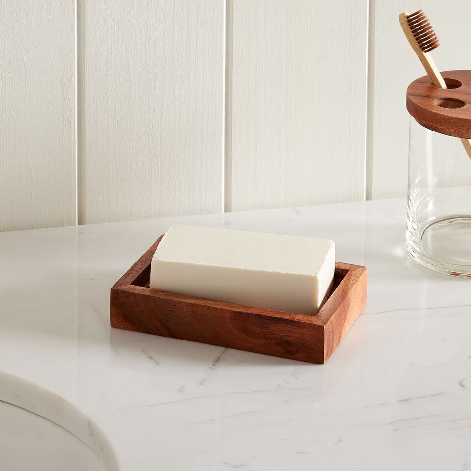 Clover Wood & Glass Bath Accessories