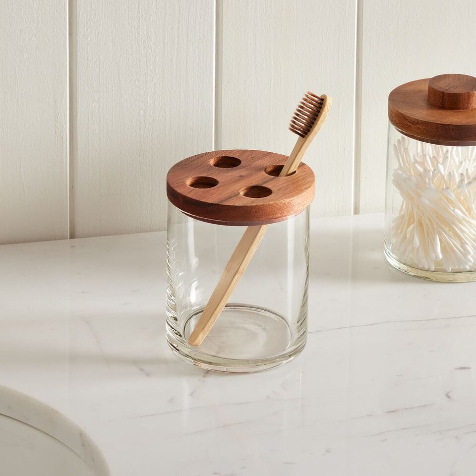 Clover Wood & Glass Bath Accessories