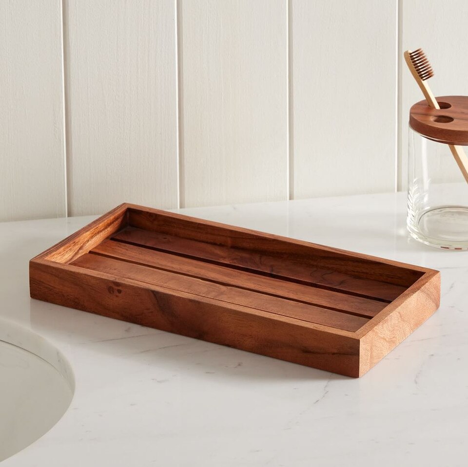 Clover Wood & Glass Bath Accessories