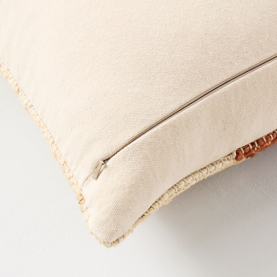 Colourblock Jute Cushion Cover