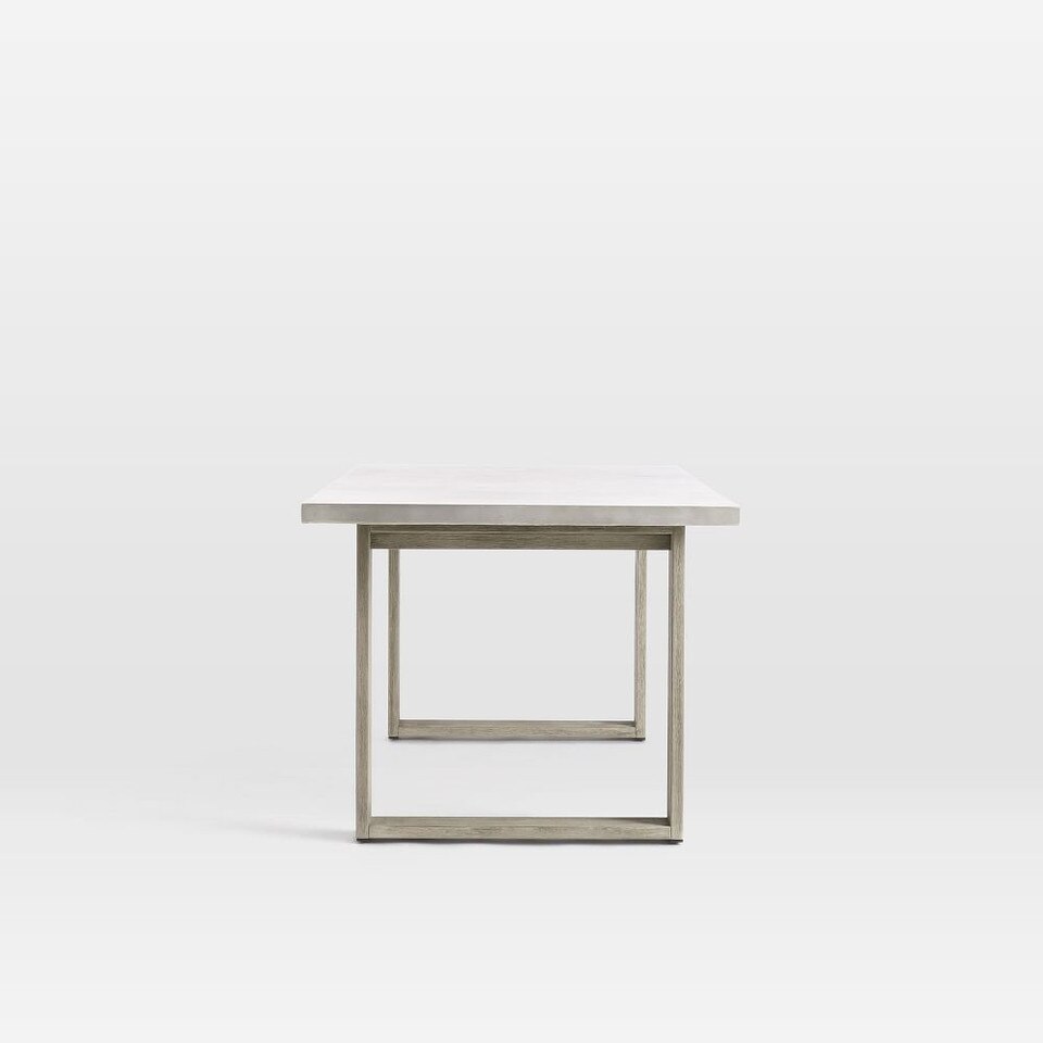 Concrete Outdoor Dining Table & 6 Portside Textilene Chairs Set - Weathered Grey
