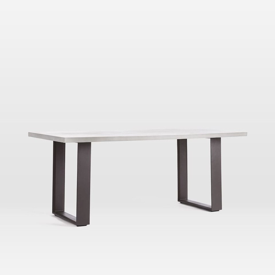 Concrete Outdoor Dining Table & 6 Portside Textilene Chairs Set - Weathered Grey