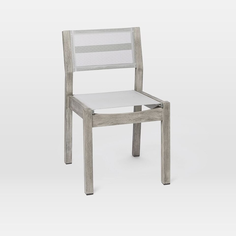 Concrete Outdoor Dining Table & 6 Portside Textilene Chairs Set - Weathered Grey