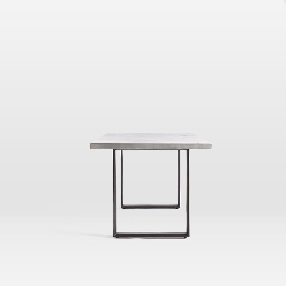 Concrete Outdoor Dining Table & 6 Portside Textilene Chairs Set - Weathered Grey