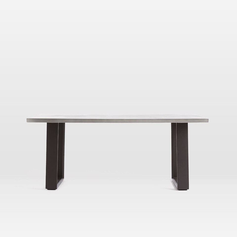 Concrete Outdoor Dining Table & 6 Portside Textilene Chairs Set - Weathered Grey