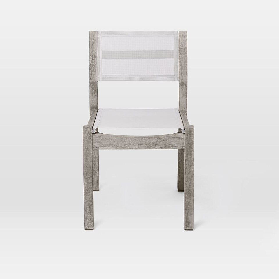 Concrete Outdoor Dining Table & 6 Portside Textilene Chairs Set - Weathered Grey