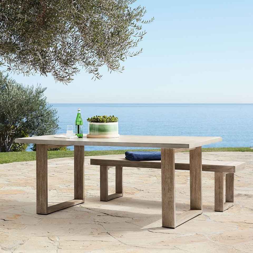 Concrete Outdoor Dining Table - Weathered Grey