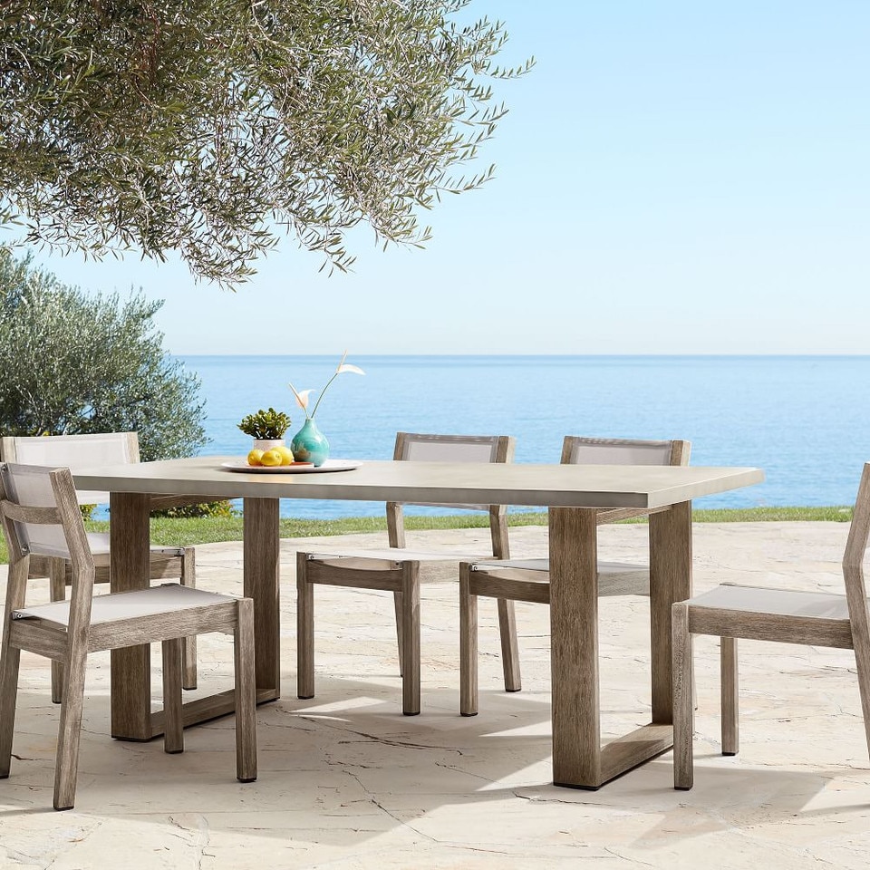 Concrete Outdoor Dining Table - Weathered Grey