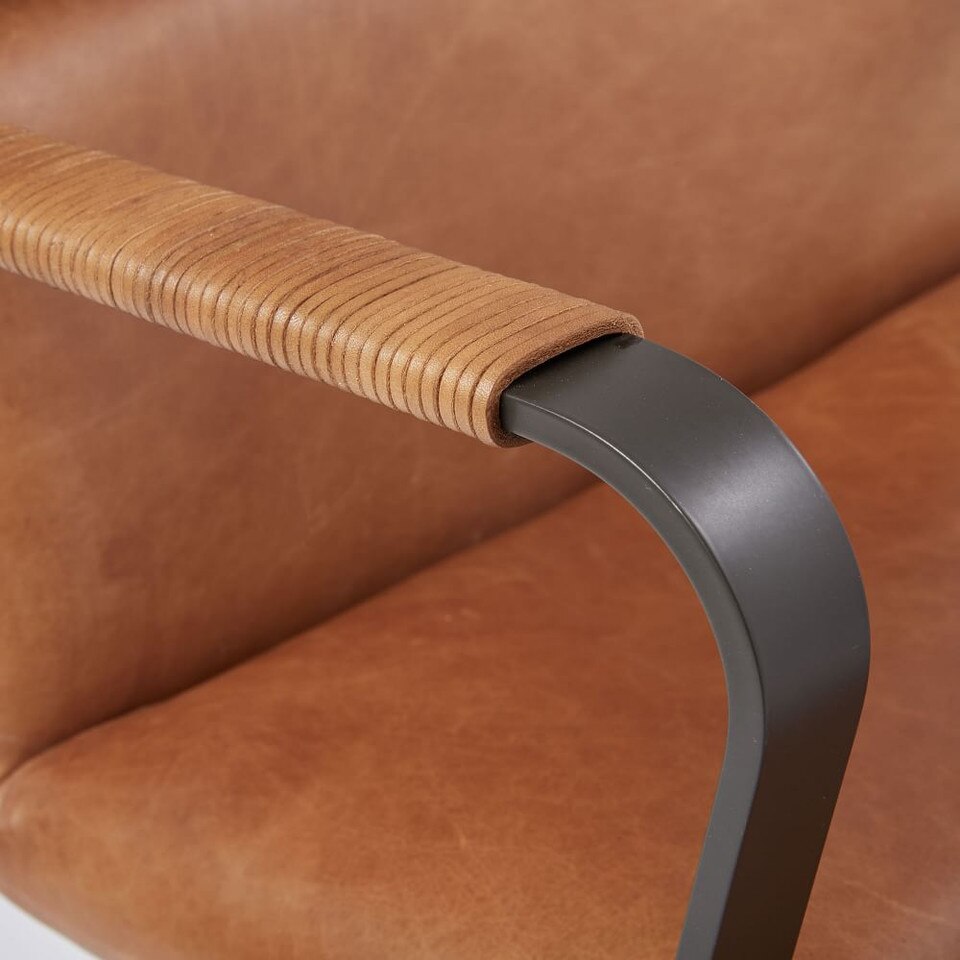 Cooper Mid-Century Leather Swivel Office Chair
