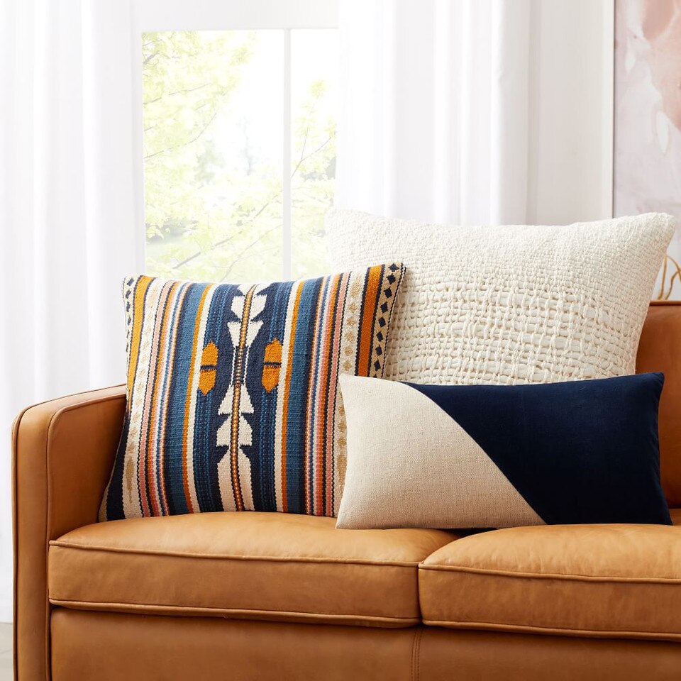Cotton Linen & Velvet Corners Cushion Cover