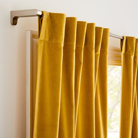 Cotton Velvet Curtain Dark Horseradish West Elm Australia Cotton Velvet Curtain Dark, Indian Style Curtains In Melbourne