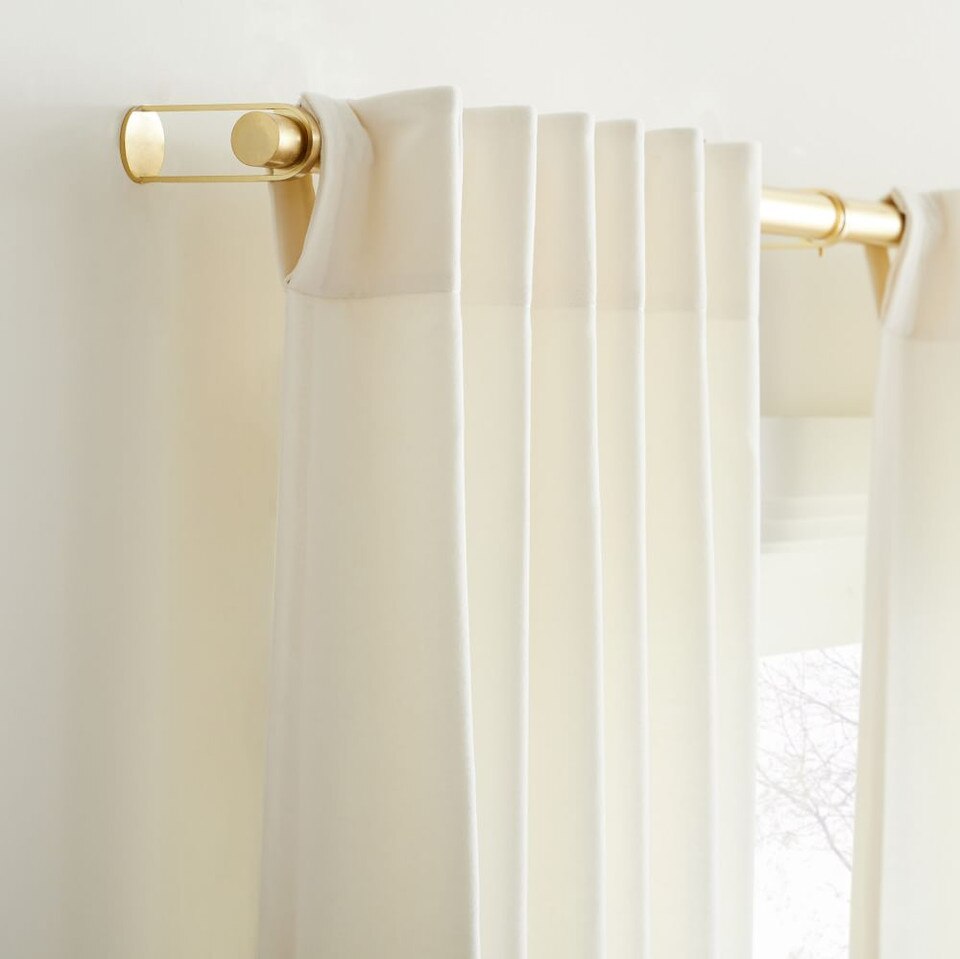 Cotton Velvet Curtain - Frost Grey