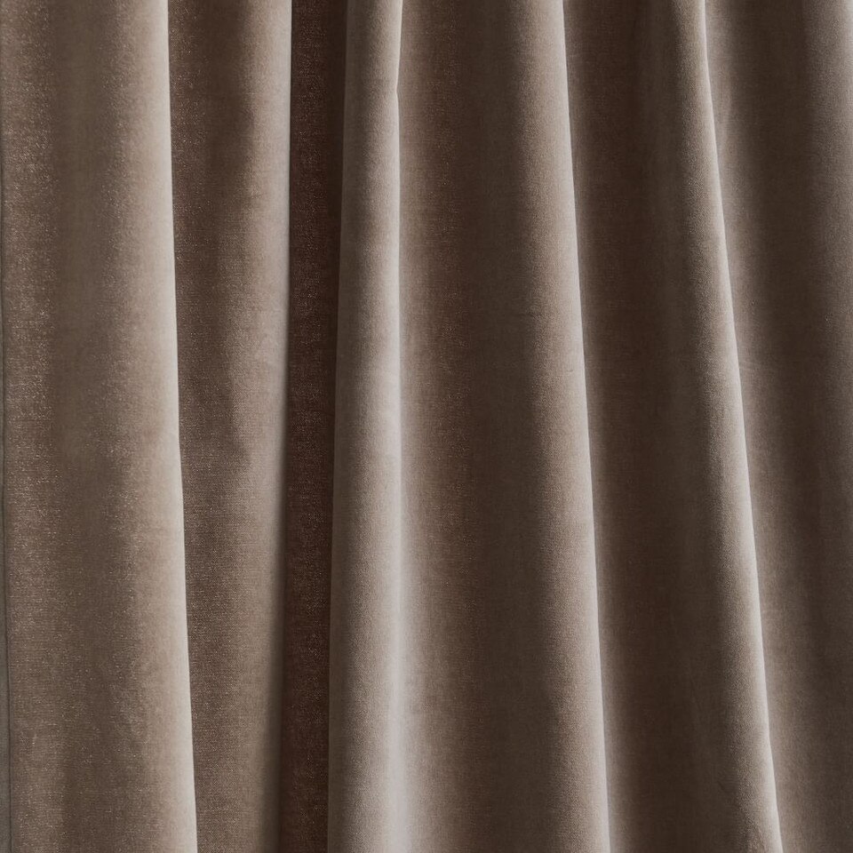 Cotton Velvet Curtain - Frost Grey