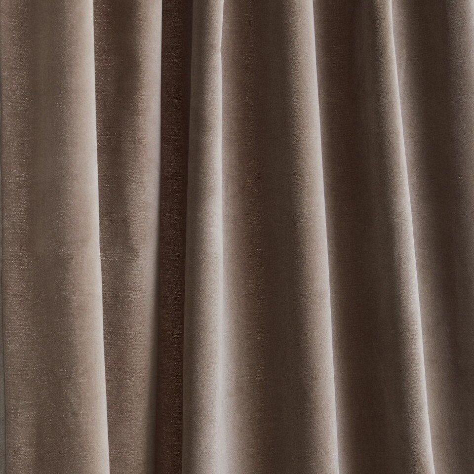 Cotton Velvet Curtain - Frost Grey
