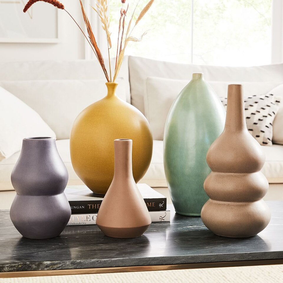 Crackle Glazed Ceramic Vases